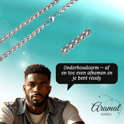 Vossenstaart Halsketting RVS 85 cm – 5 mm - Aramat Jewels - Halskettingen - cadeautip