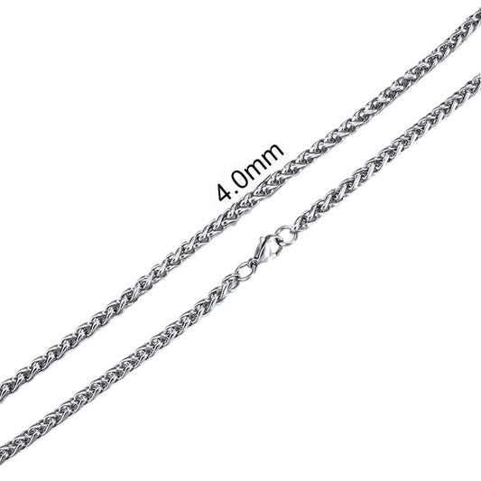 Collier queue de renard en acier inoxydable 80 cm – 4 mm