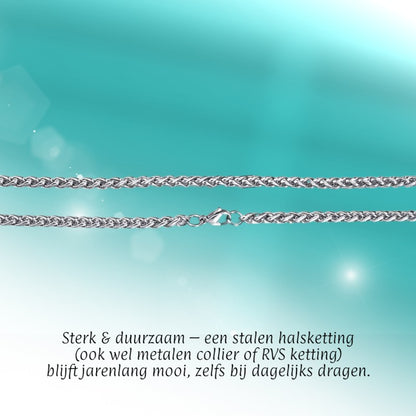 Vossenstaart Halsketting RVS 75 cm – 4 mm