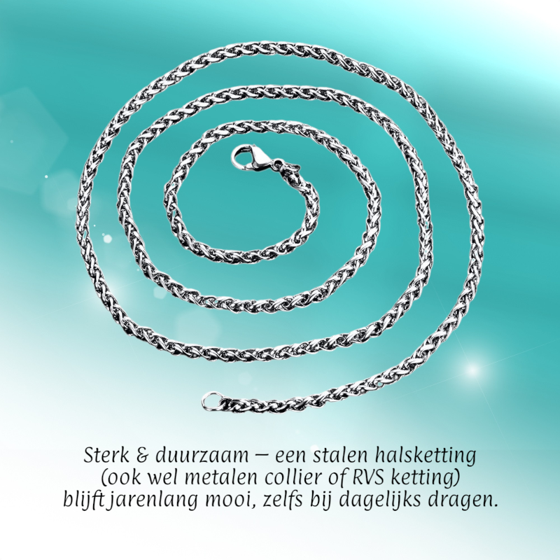 Vossenstaart Halsketting RVS 75 cm – 5 mm