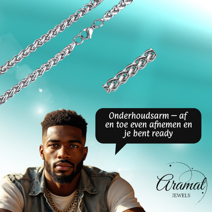 Vossenstaart Halsketting RVS 75 cm – 5 mm