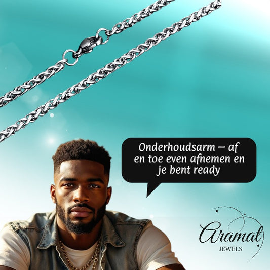 Collier queue de renard en acier inoxydable 80 cm – 3 mm