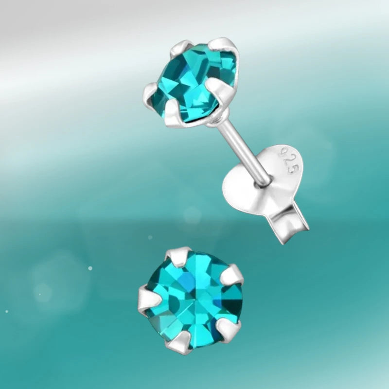 Oorbellen – Zilver Zirkonia Zee Groen (5mm)