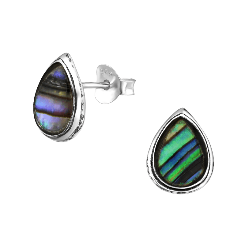 Zilveren Abalone Oorbellen 10x8 mm - oor973 - 30899 - Oorbellen kopen# - 10mm - 925 Zilver - Abalone