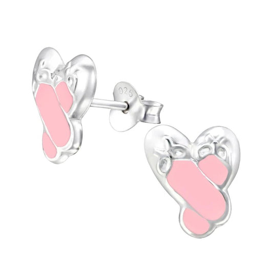 Zilveren Balletschoen Oorbellen – 925 Zilver & Roze Emaille - oor1998 - 12756 - Oorbellen kopen# - 11mm - 925 Zilver - alles