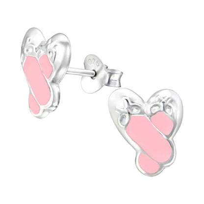 Zilveren Balletschoen Oorbellen – 925 Zilver & Roze Emaille - oor1998 - 12756 - Oorbellen kopen# - 11mm - 925 Zilver - alles