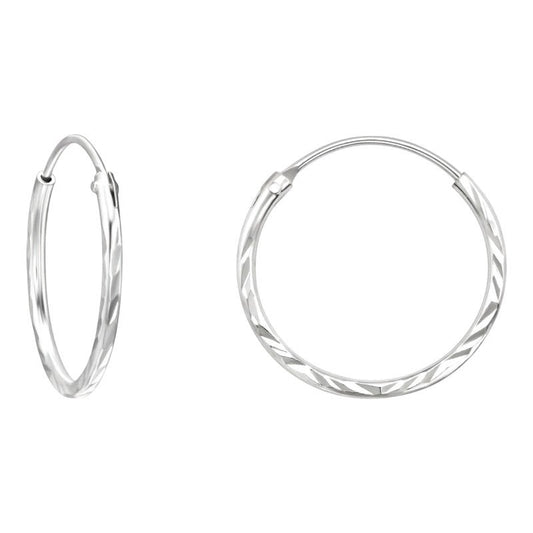 Zilveren Bewerkte Oorringetjes 16mm - oor1728 - 6811 - Oorringen kopen# - 16mm - 1mm