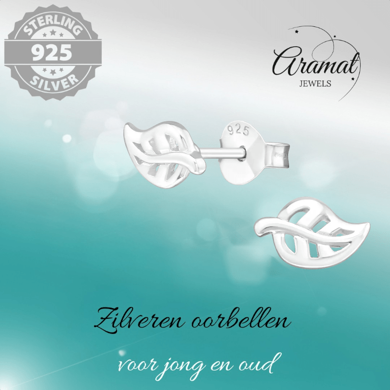Zilveren Blaadje Oorbellen – 7x5mm - Aramat Jewels - Oorbellen - cadeautip