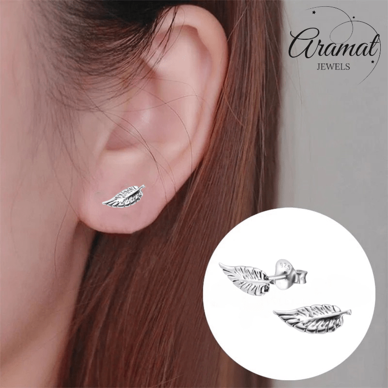 Zilveren Blaadje Oorbellen Antieklook – 11x4mm - Aramat Jewels - Oorbellen - cadeautip