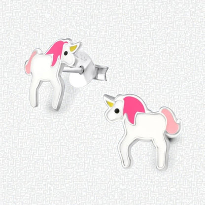 Zilveren Eenhoorn Oorbellen - Schattig Cadeau Meisje - Aramat Jewels - Oorbellen - cadeautip