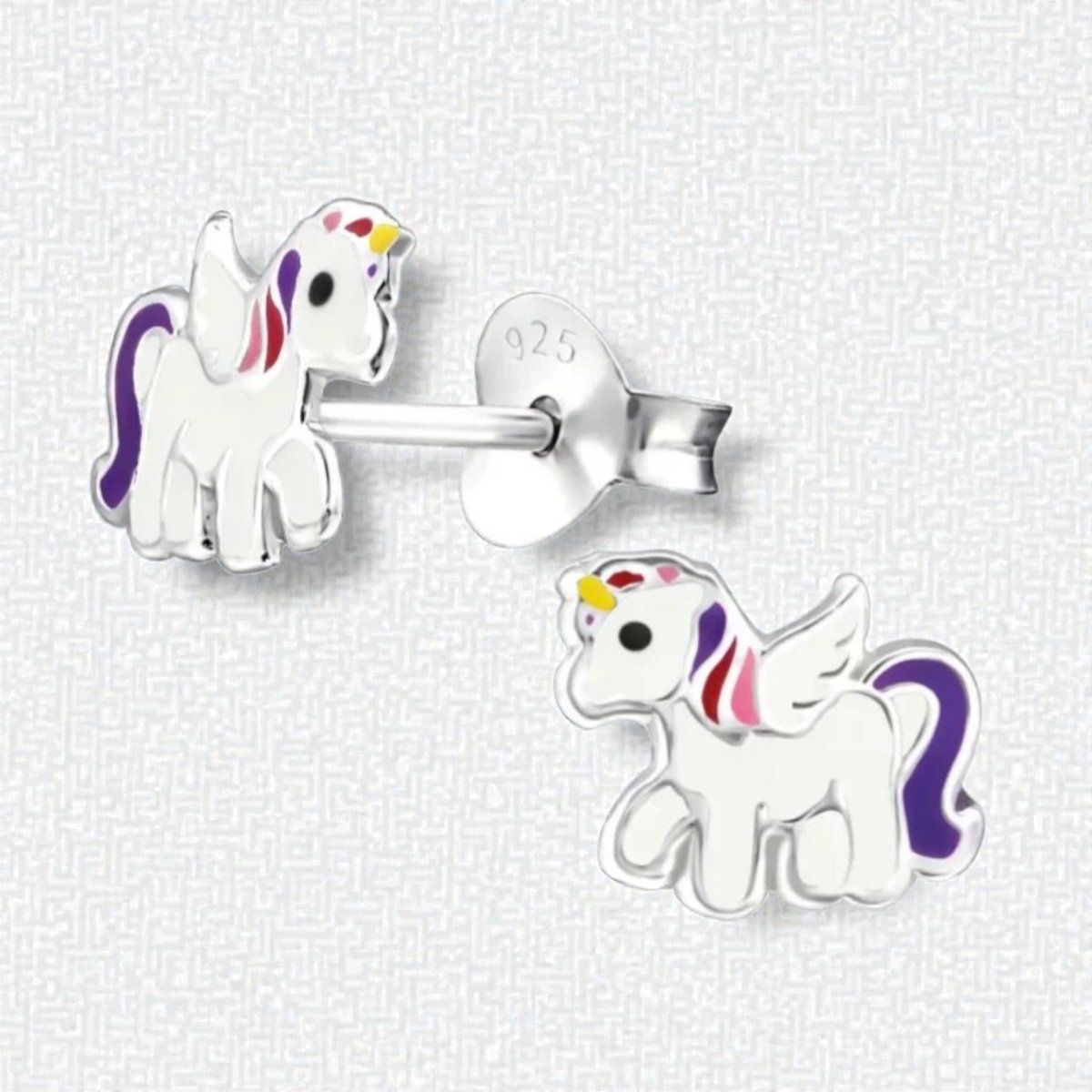 Zilveren Eenhoorn Oorbellen - Unicorn Oorstekers - Aramat Jewels - Oorbellen - cadeautip