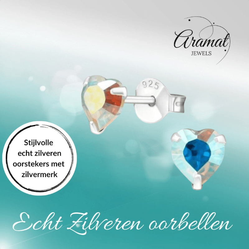Zilveren Hartjes Oorstekers AB 5 mm - oor4280 - 24394 - Oorbellen kopen# - 5mm - 925 Zilver - AB