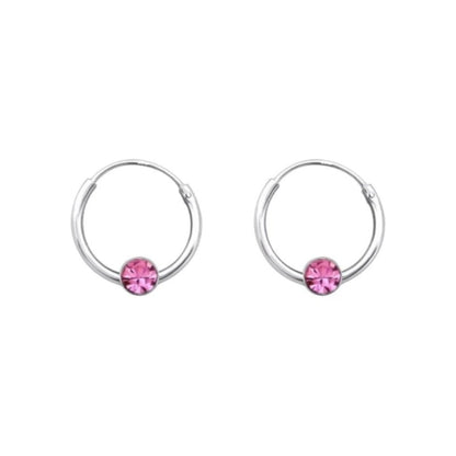 Zilveren Kinder Oorringen - Kristal - 10mm - oor461 - 825 - Oorringen kopen# - Transparant - 10mm - alles