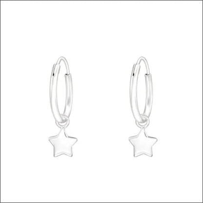 Sterling zilveren ster hoepel oorbellen