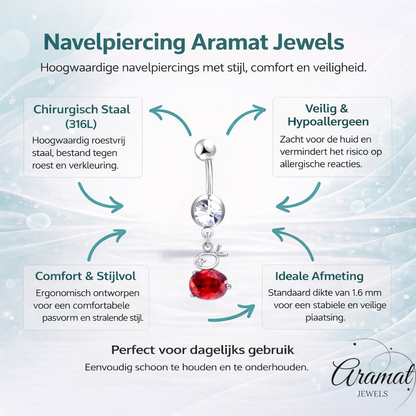 Zilveren Konijntje Navelpiercing met Zirkonia