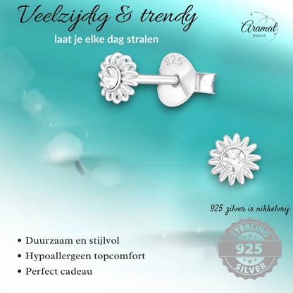Zilveren Kristal Kinder Oorbellen - oor1010 - 22283 - Oorbellen kopen