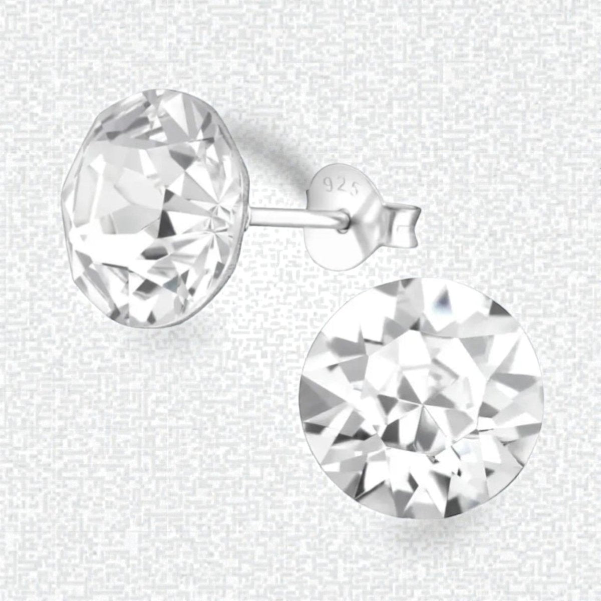 Zilveren Kristal Oorbellen 925 Zilver - Stralende Rondes - Aramat Jewels - Oorbellen - cadeautip