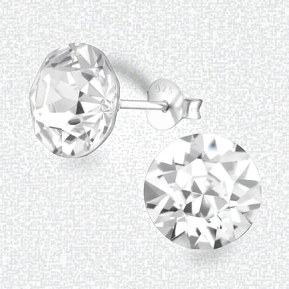 Zilveren Kristal Oorbellen 925 Zilver - Stralende Rondes - Aramat Jewels - Oorbellen - cadeautip