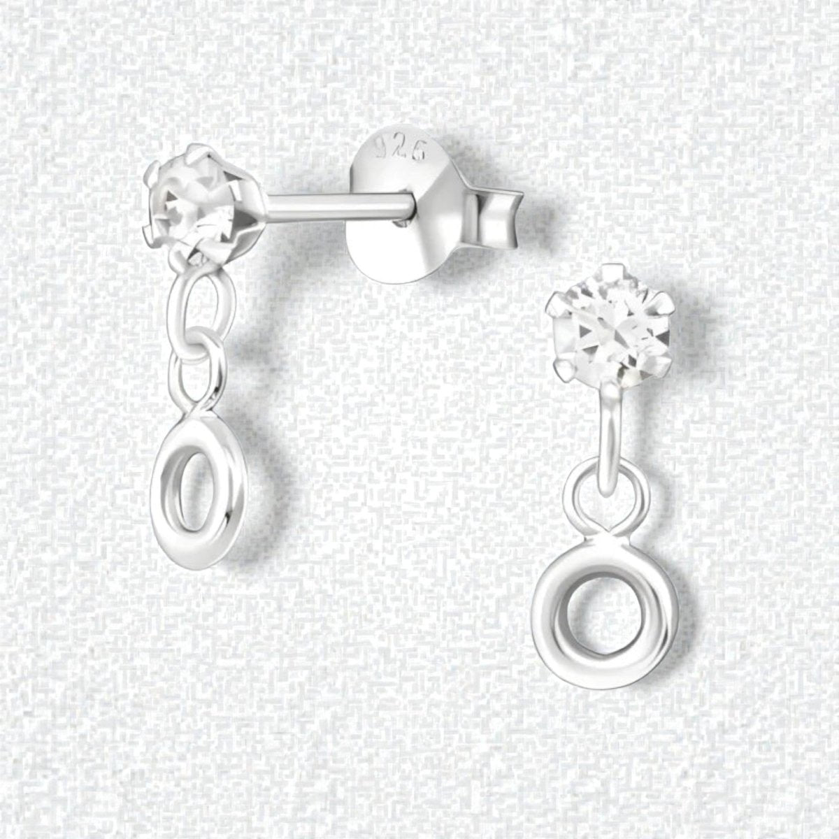 Zilveren Kristal Oorbellen - Rond Design - Aramat Jewels - Oorbellen - cadeautip