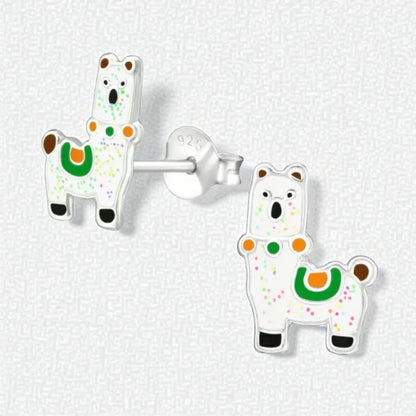Zilveren Lama Oorbellen - Schattige Dieren Oorbellen - Aramat Jewels - Oorbellen - cadeautip