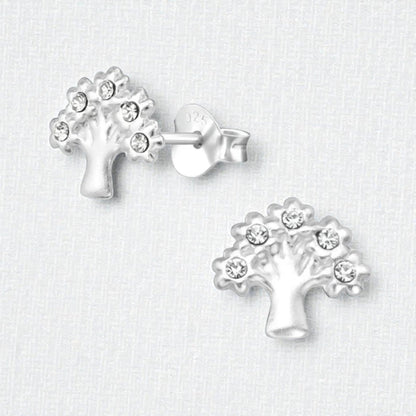 ZIlveren Levensboom Oorbellen 8mm - Aramat Jewels - Oorbellen - cadeautip