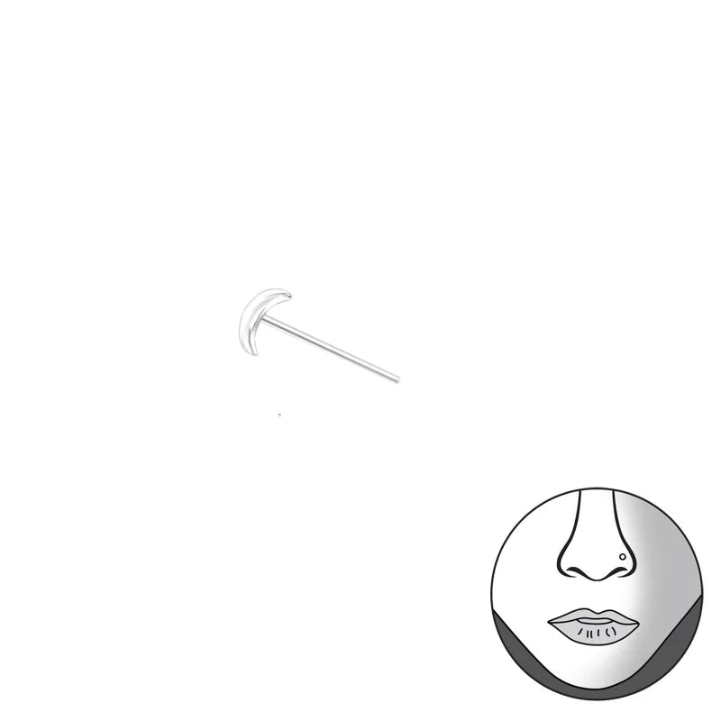 Een stripfiguur met een neus en neuspiercing