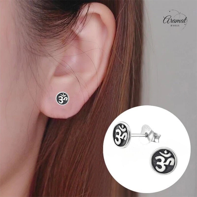 Zilveren Ohm oorbellen – 6 mm nikkelvrij - oor4767 - 21608 - Oorbellen kopen# - 6mm - 925 Zilver - alles