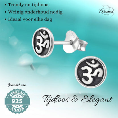 Zilveren Ohm oorbellen – 6 mm nikkelvrij - oor4767 - 21608 - Oorbellen kopen# - 6mm - 925 Zilver - alles