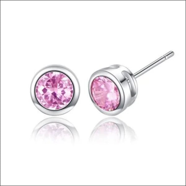 Roze kubieke oorbellen