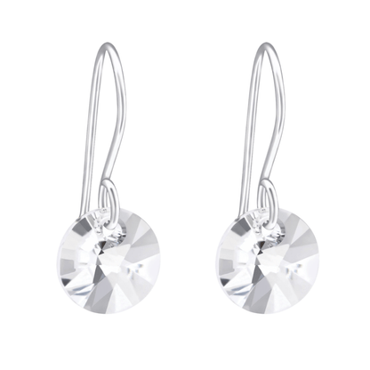 Zilveren Oorhangers - Transparant Kristal - 8mm - oor3258 - 27940 - Oorhangers kopen# - 20mm - 925 Zilver - alles