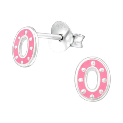 Zilveren ovale oorstekers met roze emaille – 6x5 mm - oor4744 - 30907 - Oorbellen kopen# - 6mm - 925 Zilver - alles