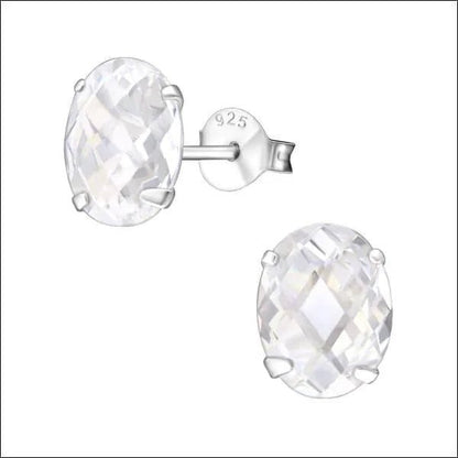 Zilveren Ovale Oorstekers met Zirkonia | 9mm - oor3414 - 9791 - Oorbellen kopen# - 925 Zilver - 9mm - alles