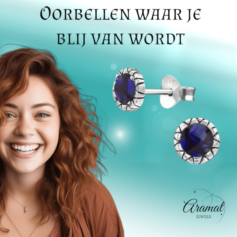 Zilveren Paarse Abalone Oorbellen 5 mm - oor5185 - 30950 - Oorbellen kopen# - 5mm - 925 Zilver - Abalone
