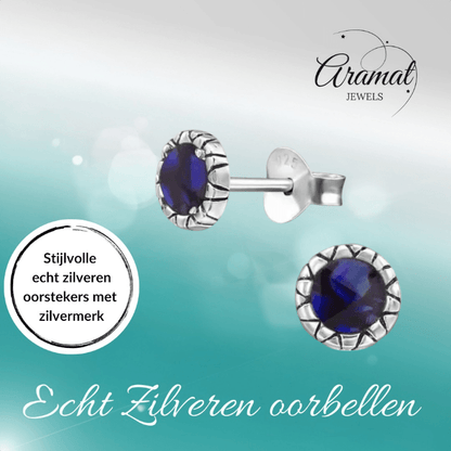 Zilveren Paarse Abalone Oorbellen 5 mm - oor5185 - 30950 - Oorbellen kopen# - 5mm - 925 Zilver - Abalone