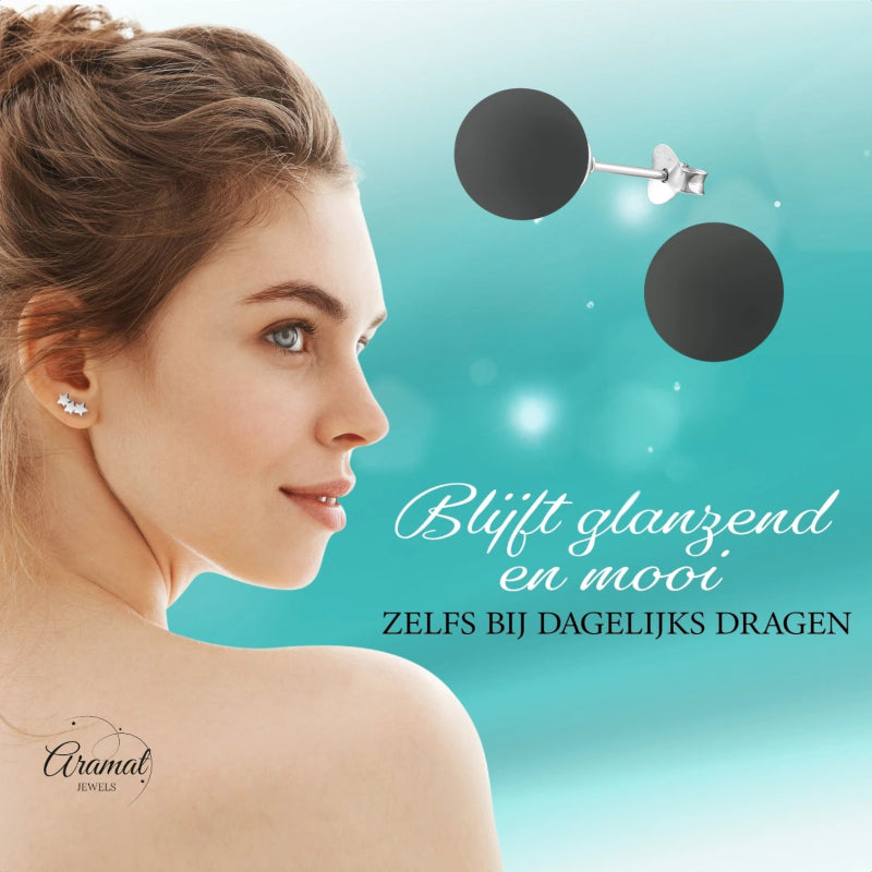 Zilveren parel oorstekers met grijze parel – 10 mm - oor3423 - 31184 - Oorbellen kopen# - 10mm - 925 Zilver - acryl