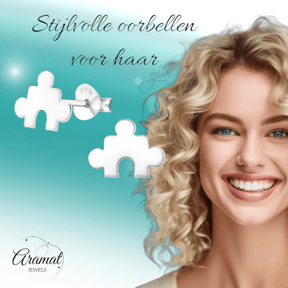Zilveren Puzzelstuk Oorstuds - 10x7mm - oor953 - 24981 - Oorbellen kopen# - 10mm - 7mm - 925 Zilver