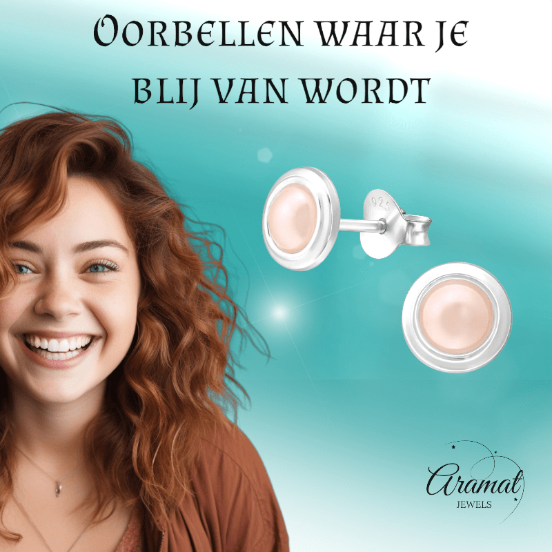 Zilveren Roze Pareloorbellen – 7mm – Tijdloos - oor1228 - 35946 - Oorbellen kopen# - 7mm - 925 Zilver - alles
