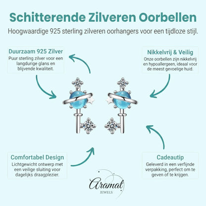 Zilveren Sleutel Oorbellen - Aramat Jewels - Oorbellen - cadeautip