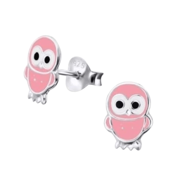 Zilveren Uiltjes Oorbellen Roze 9x6 mm - oor310 - 910 - Oorbellen kopen# - 925 Zilver - 9mm - alles