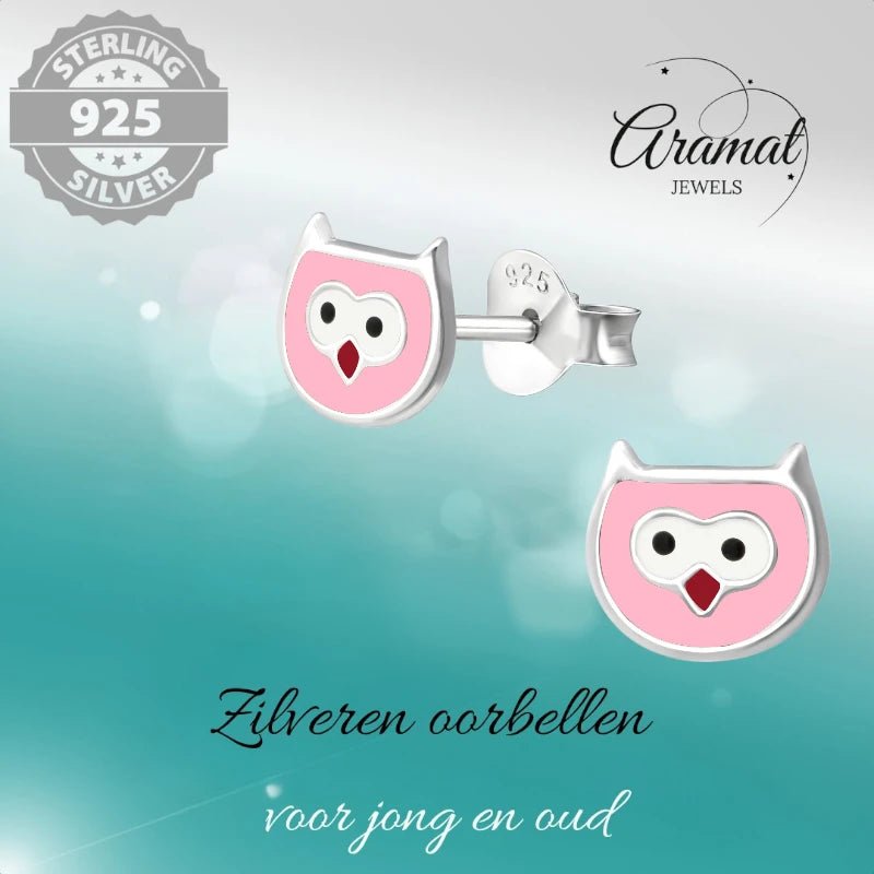 Zilveren Uiltjes Oorbellen voor Meisjes – 6x7mm - oor399 - 18719 - Oorbellen kopen# - 6mm - 925 Zilver - alles