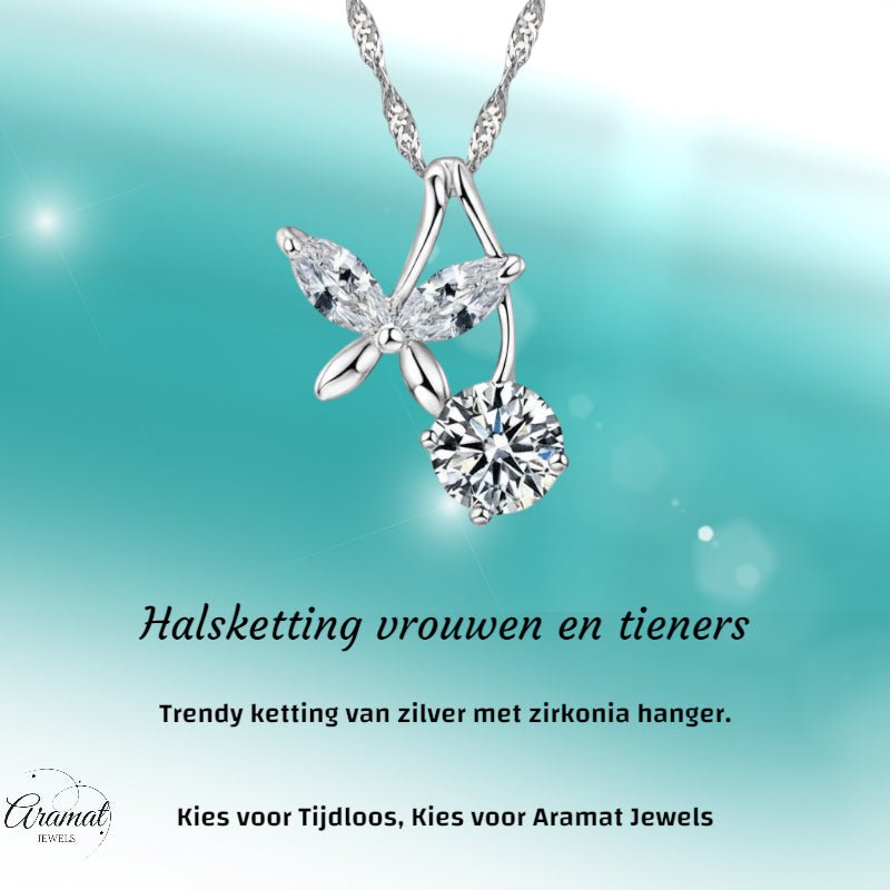 zilveren Vlinder Ketting dames - Aramat Jewels - Halskettingen - cadeautip
