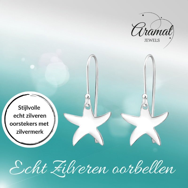 Zilveren Zeester Oorhanger kind - oor1213 - 31922 - Oorhangers kopen# - 12mm - 20mm