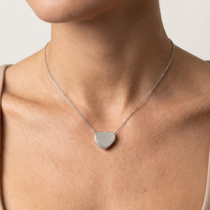 Zilverkleurige asbedel hart – roestvrij staal 13mm - Aramat Jewels - Asbedels - cadeautip