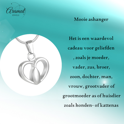 Zilverkleurige Stalen Ashanger Hartje