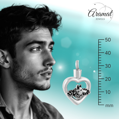 Ashanger hart hond met vleugels – zilverkleur