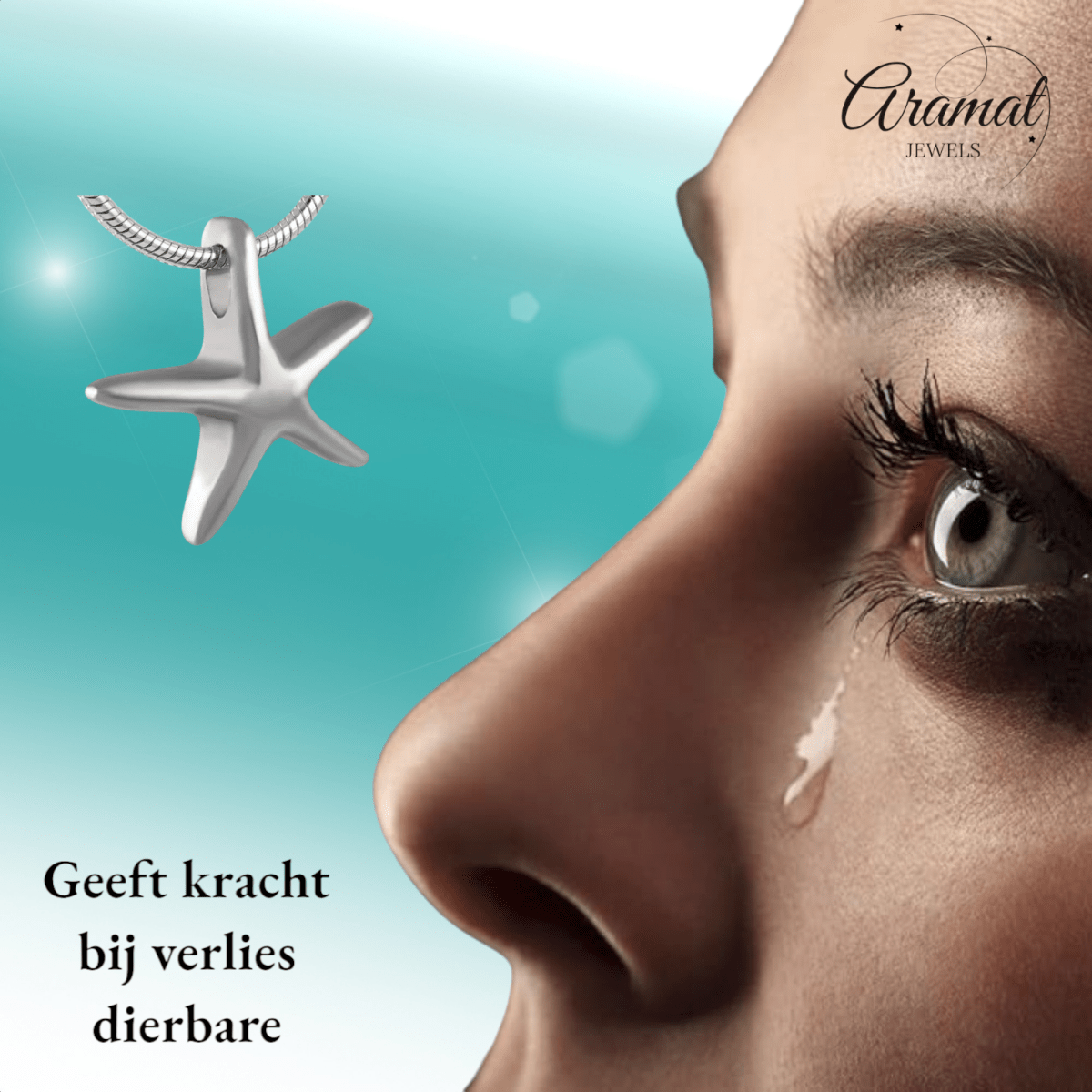 Zilverkleurige ashanger zeester – gedenksieraad - Aramat Jewels - Gedenkhangers - cadeautip