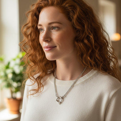 Zilverkleurige Bedelketting met gourmet schakel - Aramat Jewels - Bedelketting - cadeautip