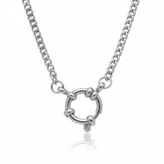 Zilverkleurige Bedelketting met gourmet schakel - Aramat Jewels - Bedelketting - cadeautip