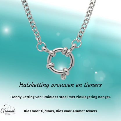 Zilverkleurige Bedelketting met gourmet schakel - Aramat Jewels - Bedelketting - cadeautip