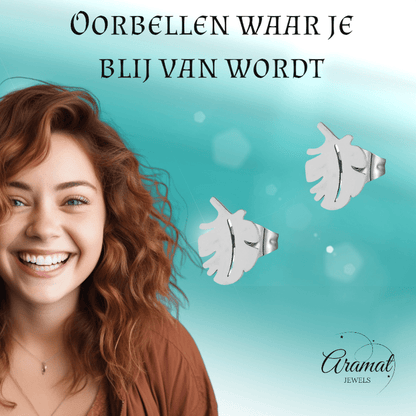 Zilverkleurige blad oorbellen 10×7 mm - oor3398 - XE76502 - Oorbellen kopen# - 10mm - alles - blad